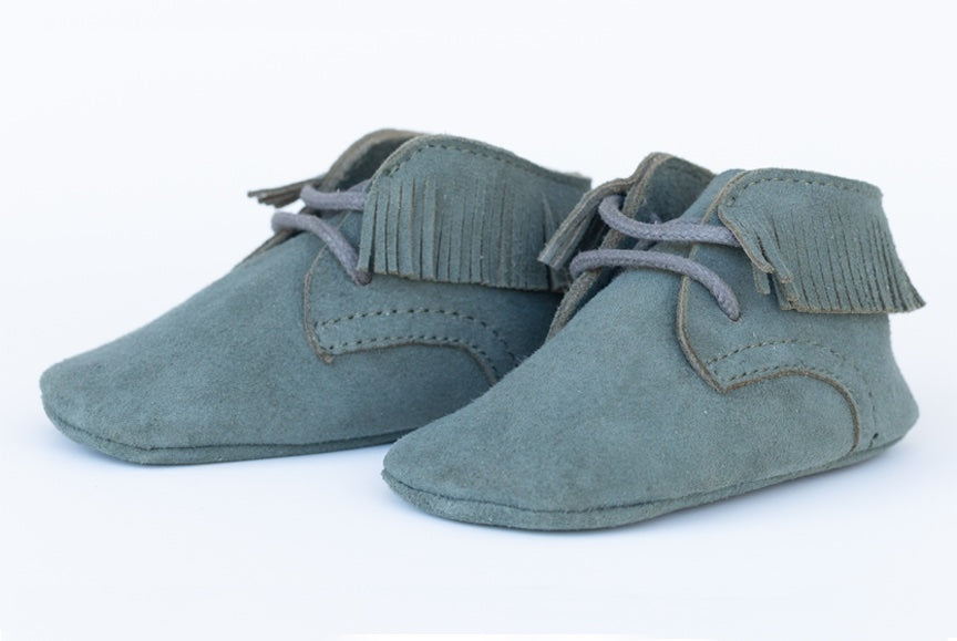 CHAYTON - Fringe Lace-Up Oxford - Bottle Green