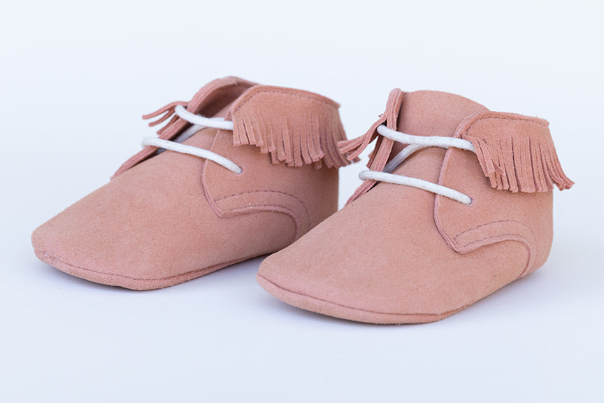 CHAYTON - Fringe Lace-Up Oxford - Misty Rose