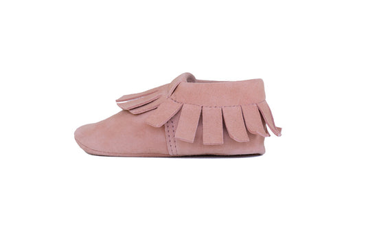 DAKOTA - Fringe Stretch Moccasin - Misty Rose