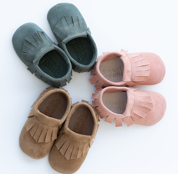 DAKOTA - Fringe Stretch Moccasin - Bottle Green